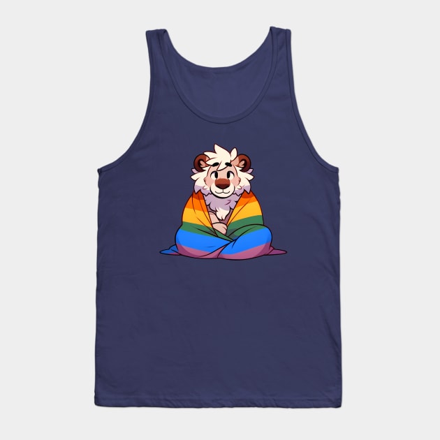 Comfy Womfy Furry Pride Lion LGBTQ Rainbow Tank Top by Blue Bull Bazaar